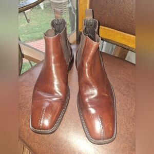 Vero Cuoio Italian Pulse Men's Chestnut Leather Ankle Boots